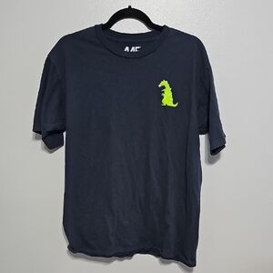 Navy Blue L Rugrats T-Shirt with Reptar